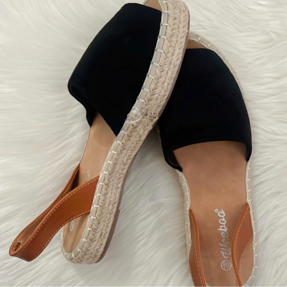 ESPADRILLE BLACK SUEDE SANDALS size 10 US NEW